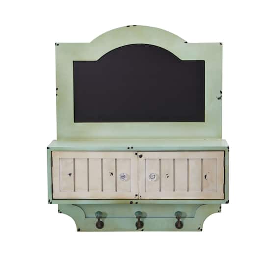 21.5" Vintage Chalkboard Wall Organizer